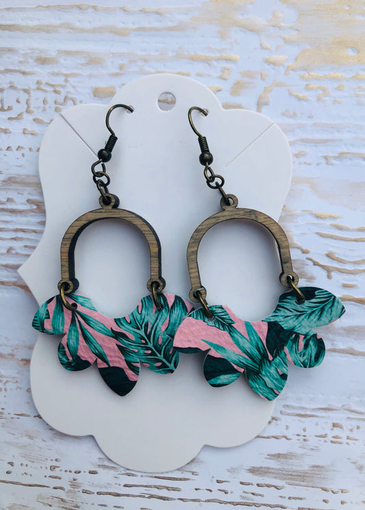 Tropical Oasis Stella Leather Earrings