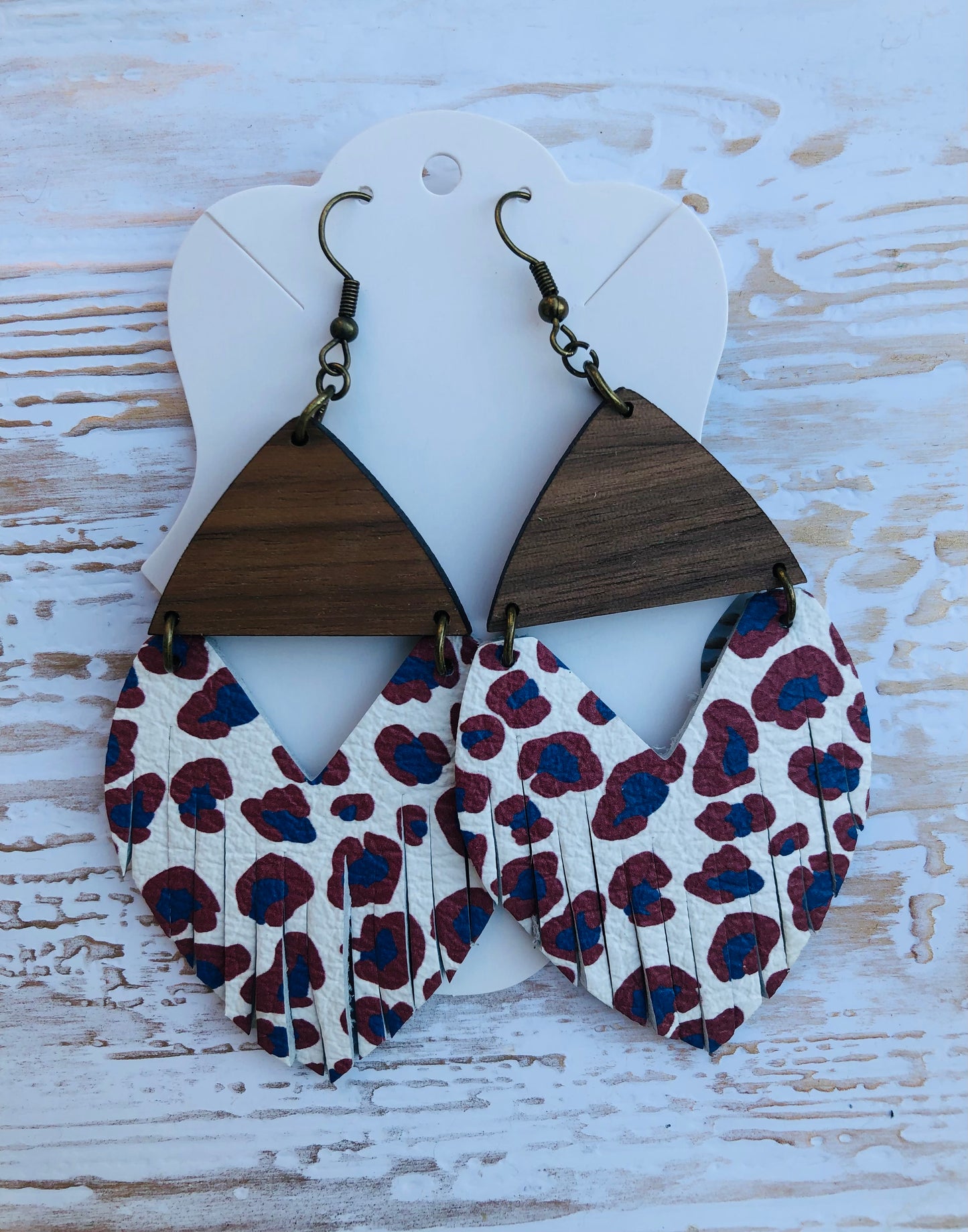 Patriotic Leopard Print Earrings