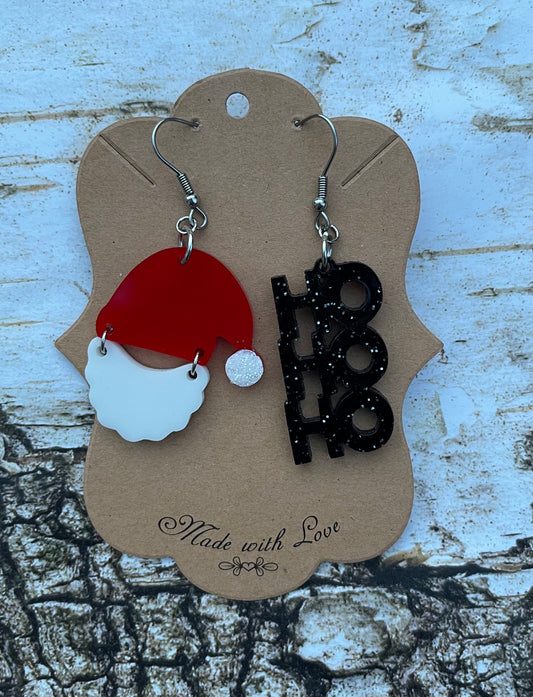 Mixed Acrylic Santa Earrings