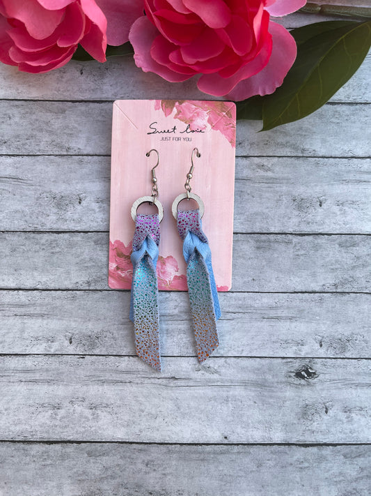 French Braid Iridescent Earrings