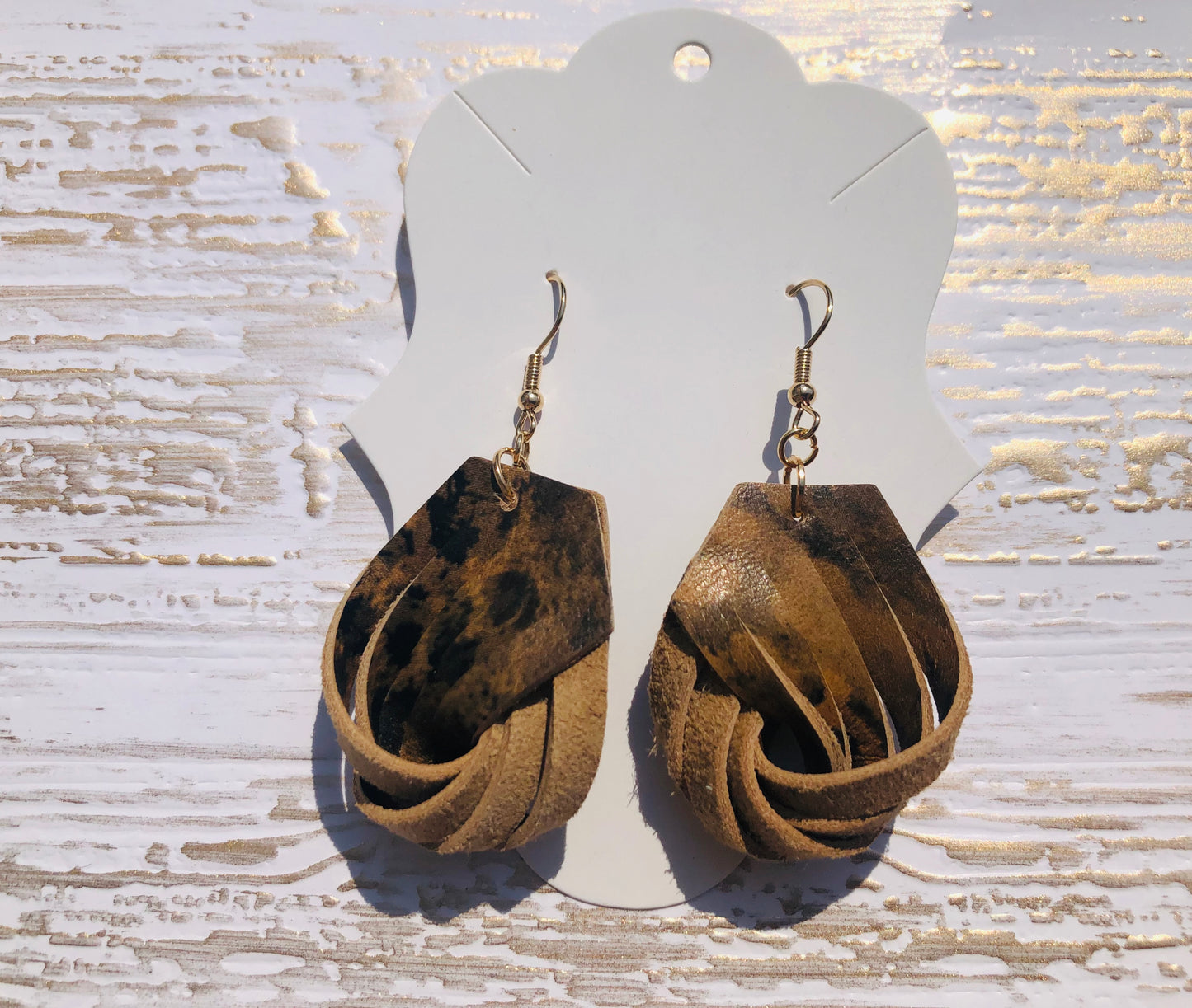 Genuine Leather Twisted Earrings