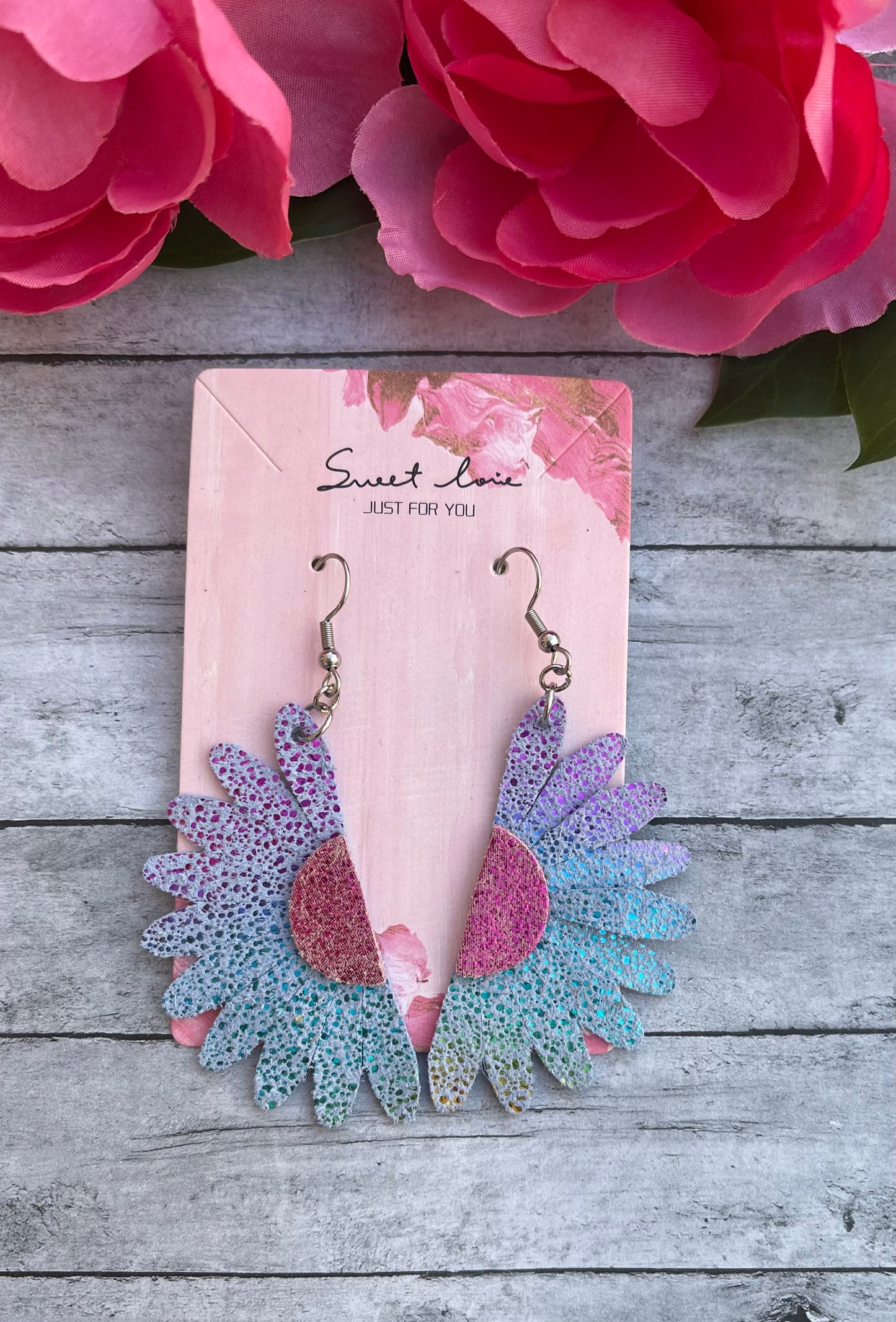 Iridescent Flower Earrings