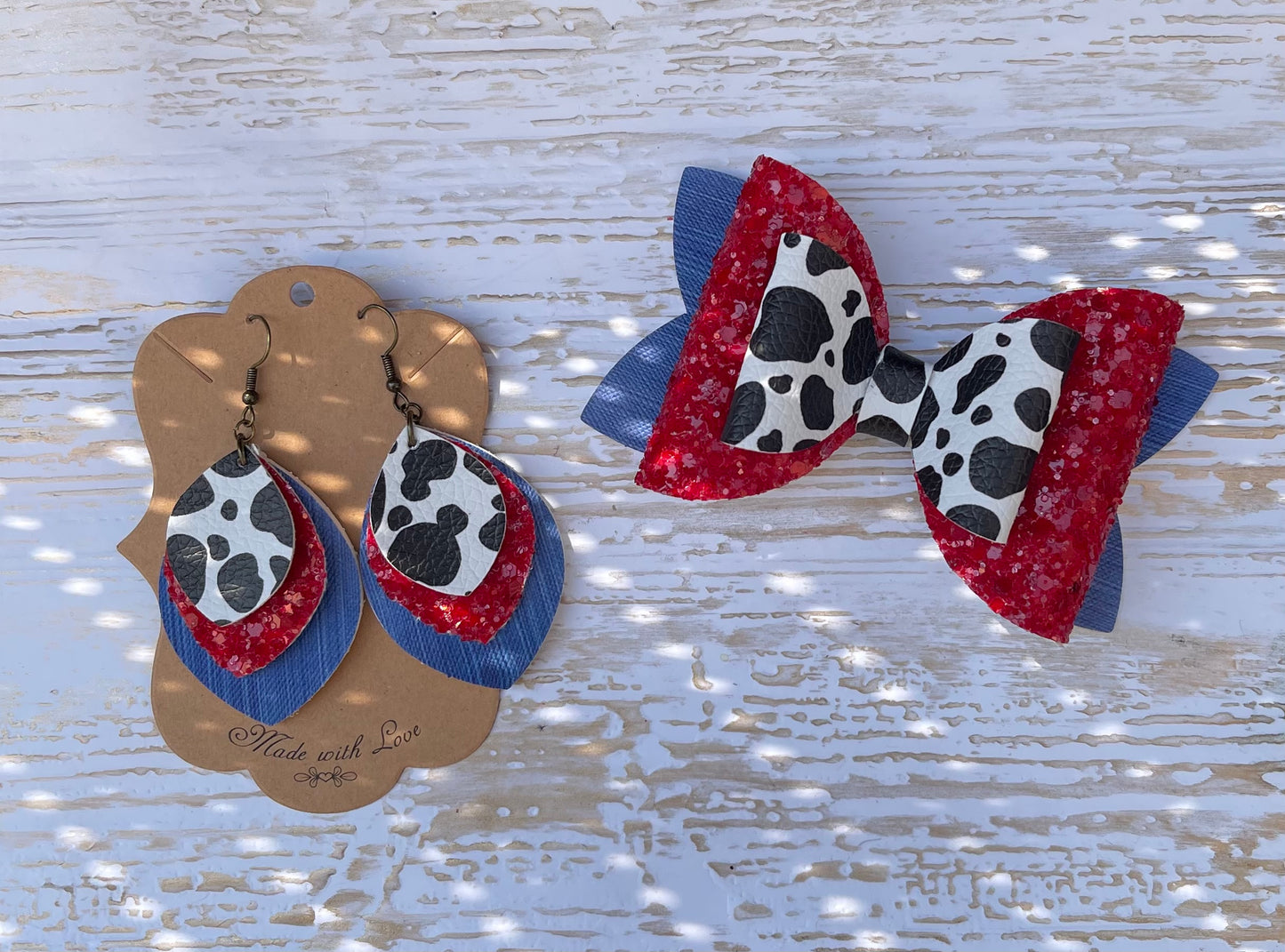 3.5” Mommy and Me Cow Print Set