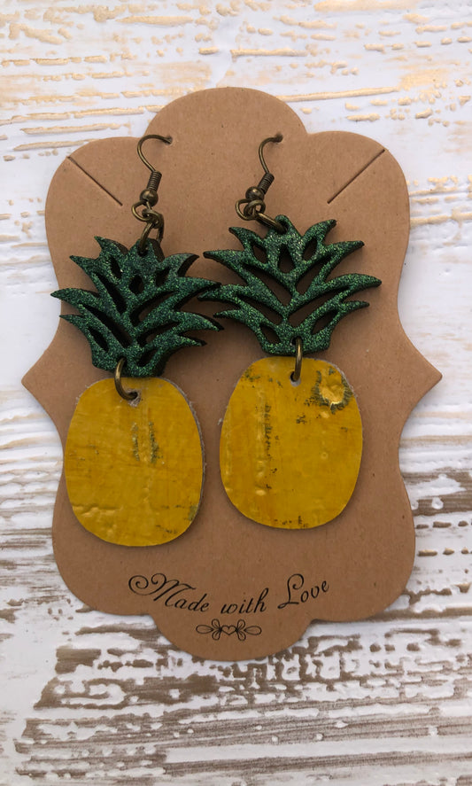 Yellow Wildwood Pineapple Earrings