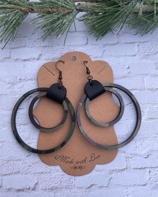 Camouflage Hoop Earrings