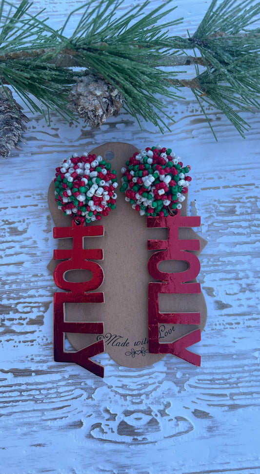 Bougie Beaded Holly Earrings