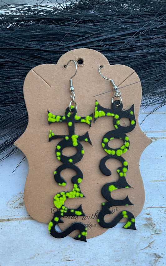 Hocus Pocus Script Earrings