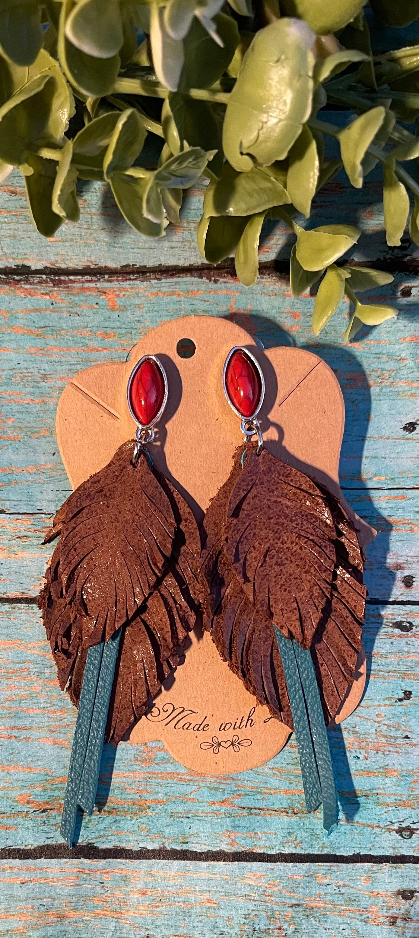 Whisky Creek Boho Feather Fringe Earrings