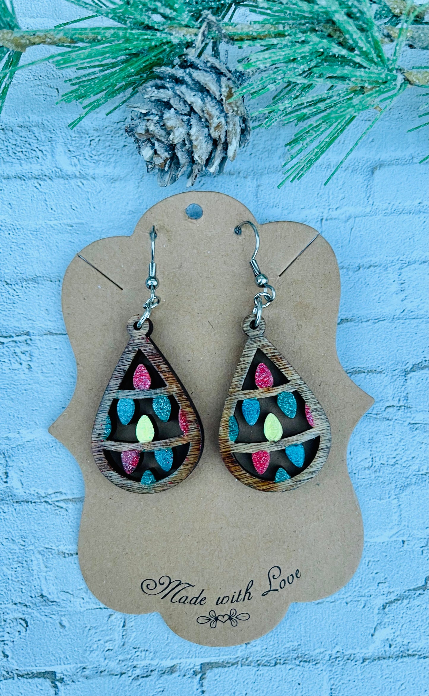 Christmas Light Teardrop Earrings