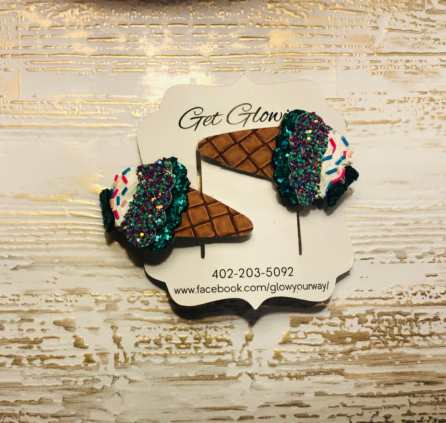 Teal Ice Cream Snap Clip Barrette