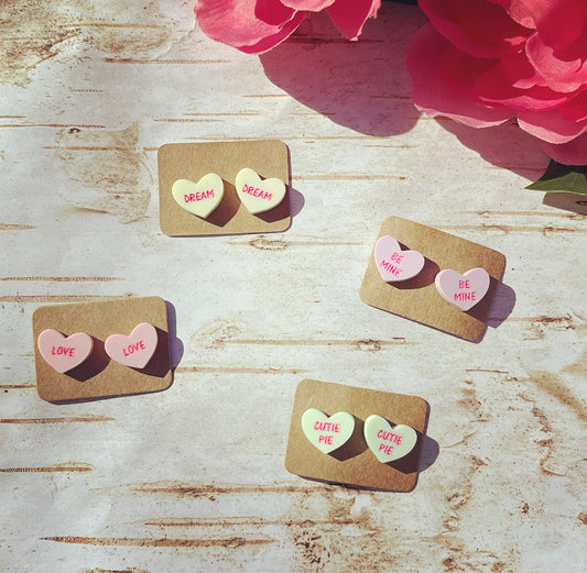 Matching Conversation Heart Earrings