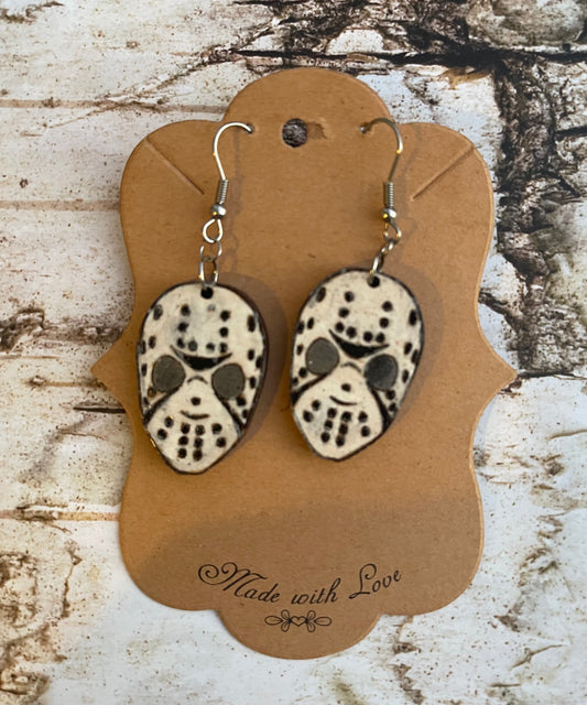 Horror Hockey Mask Earrings