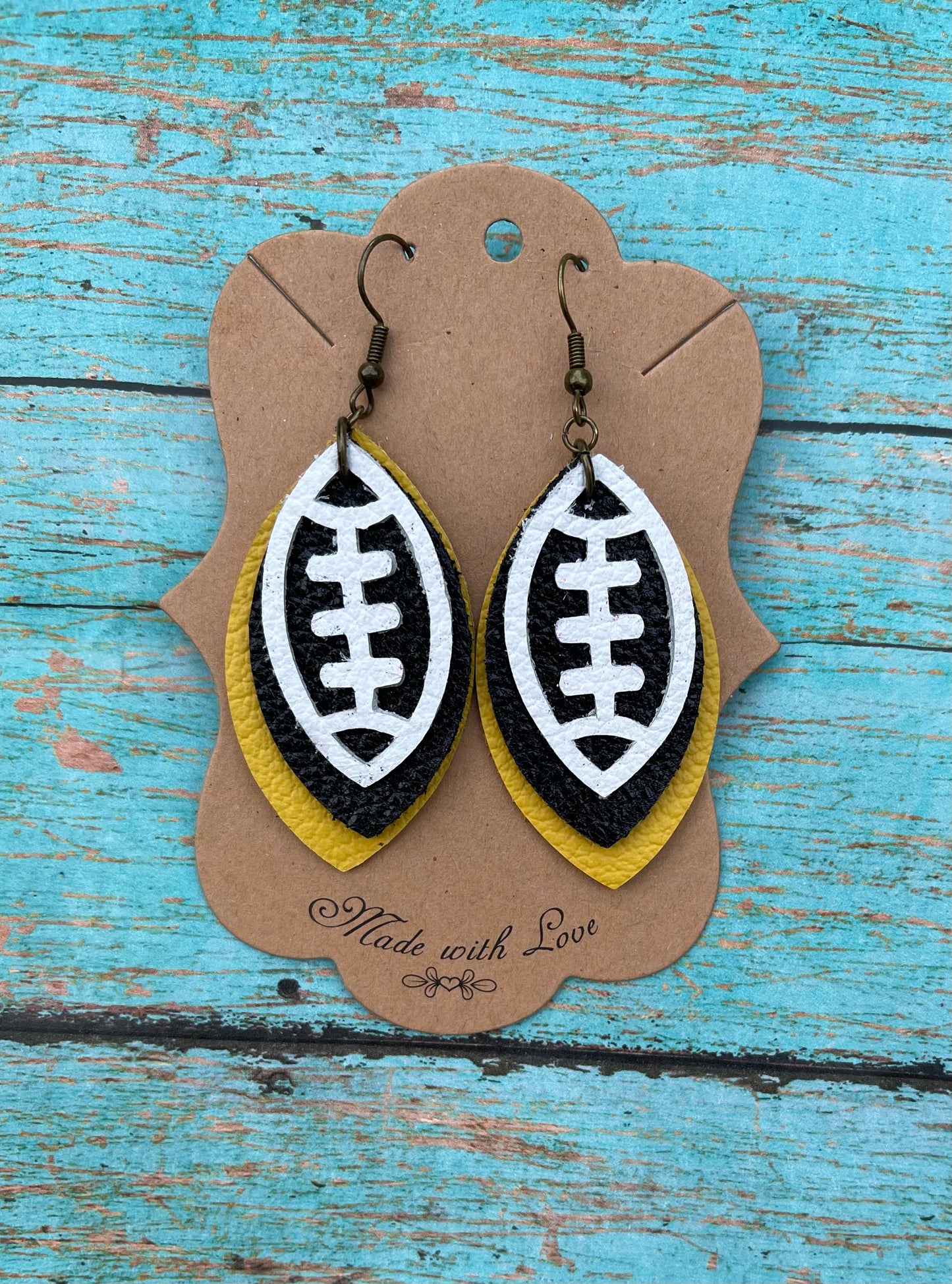 Triple Layer Iowa Football Earrings