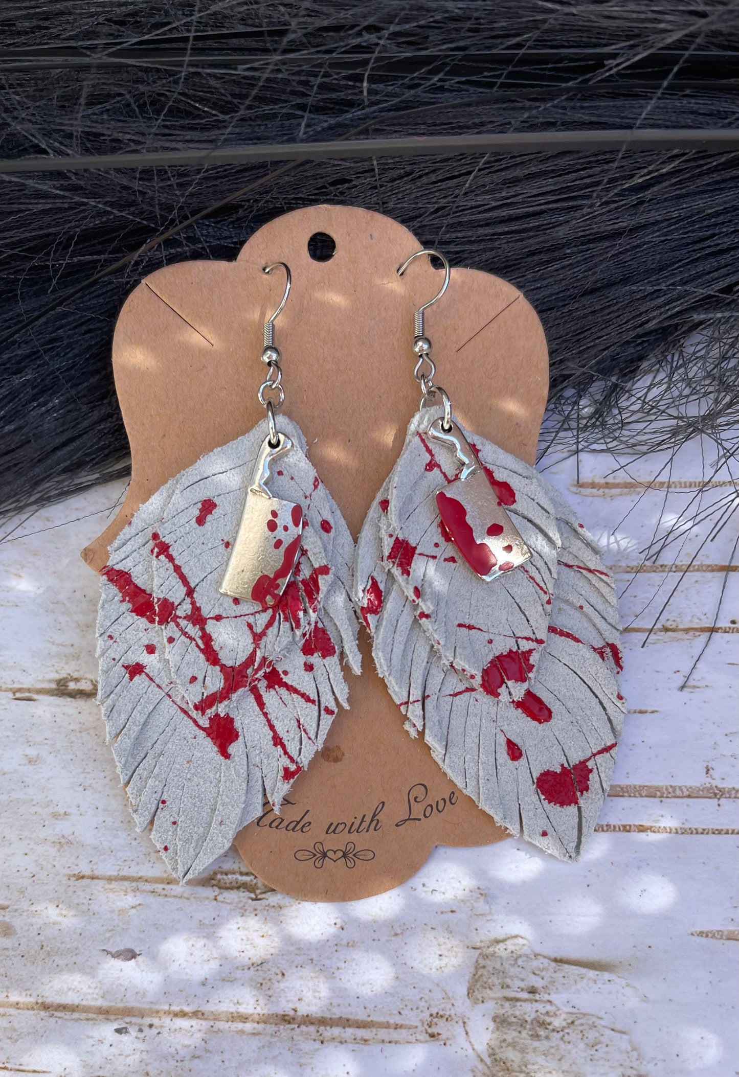 Scream Queen Feather Fringe Earrings