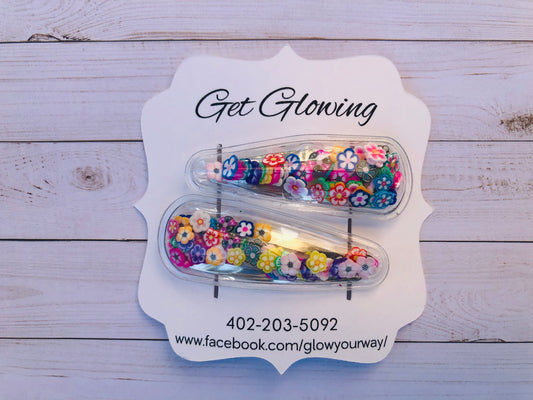 Mixed Flowers Snap Clip