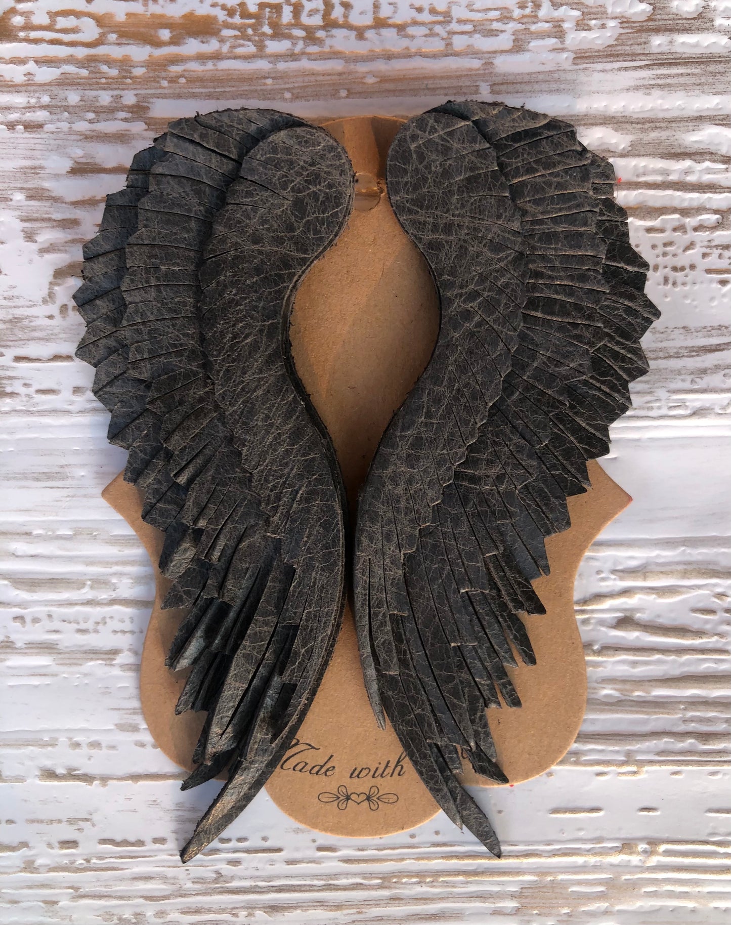 Gray  Angel Wing Earrings