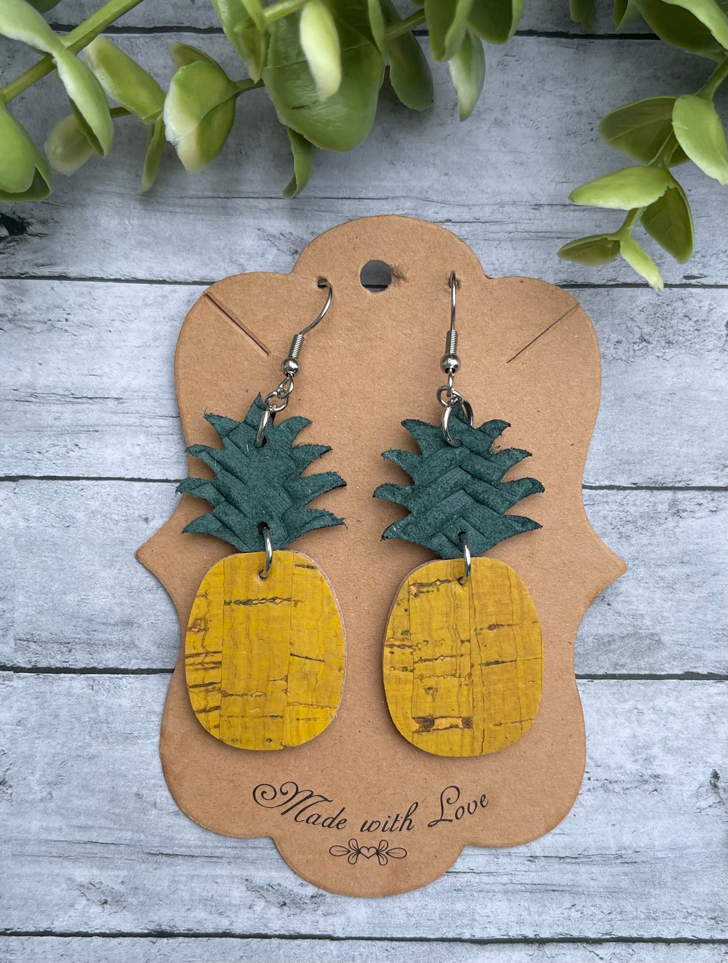 Cork Pineapple Earrings