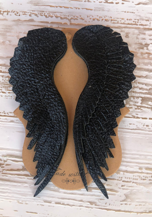 Black Angel Wing Earrings